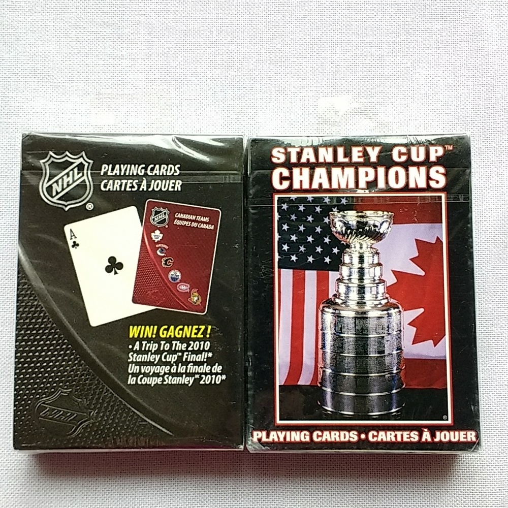 NHL/Stanley Cup Champions playing cards 3/$20.00